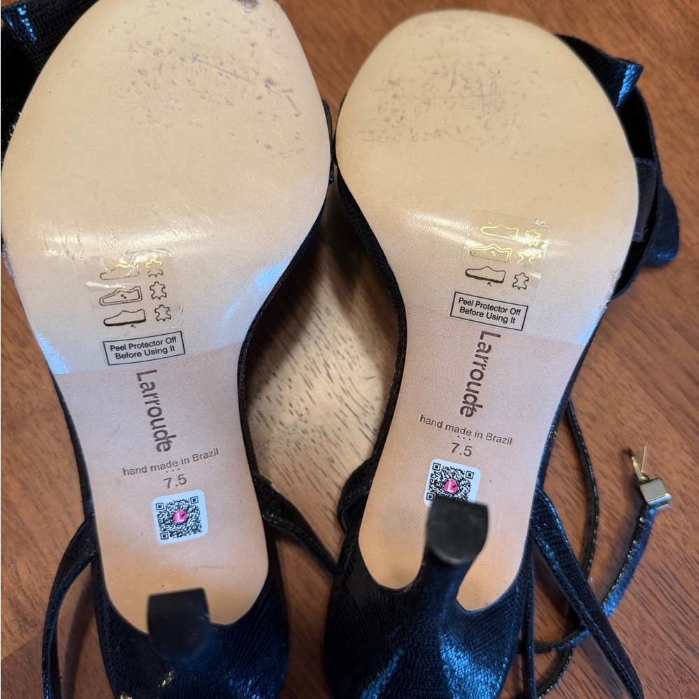 Larroude Shimmering Black Heels - Picture 6 of 6